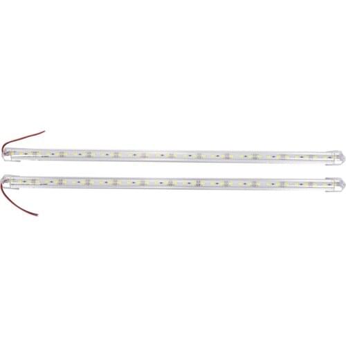 2 Pcs Aluminum Alloy Rigid LED Strip Rod Light Waterproof 12V 50CM white