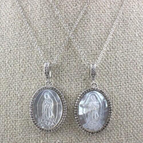 19inch 5pcs/lot New design colorful cz/shell necklace,religion cubic zircon component,plated chain necklace cheap wholesale