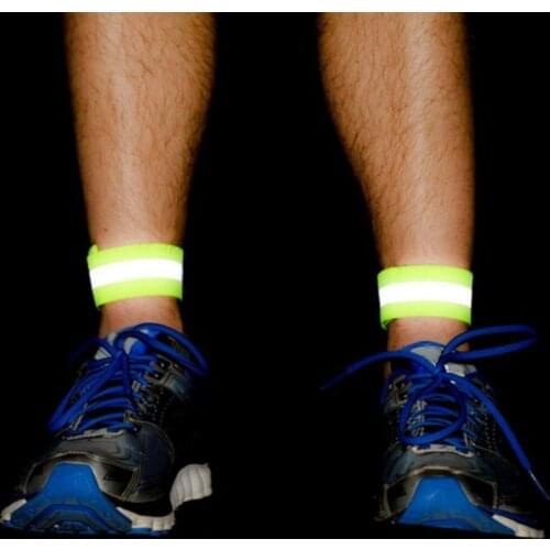 2pcs/set Reflective Safe Band Strap Adjustable Wrist Leg Ankle Shoulder Warning Belt Bracelet Wristband Night Running Safety 2