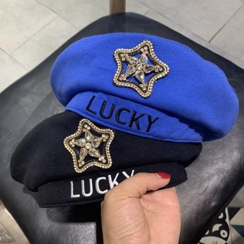 2020 LUCKY Beret Fashion Casual Cotton Hat Women Winter Retro Beanie Caps Boinas Para Mujer Ladies Hats