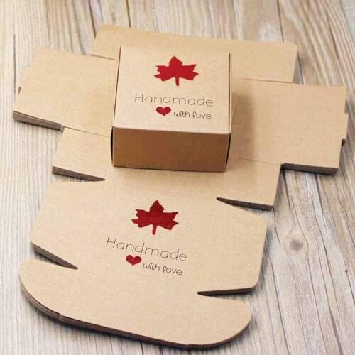 30pcs/lot kraft paper gift box wedding candy favor display &packing box ,Handmade with red hert gift box 30pcs per