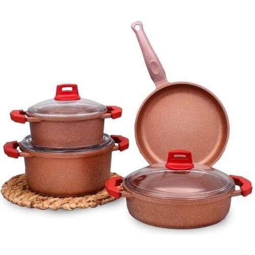 Eda Casting Granite 7 Piece Cookware Set Rose