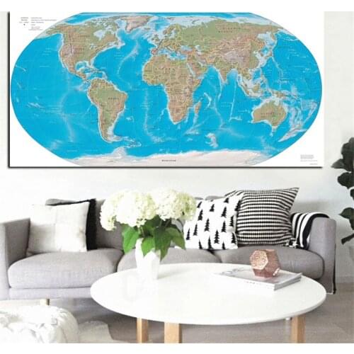 Abstract Modern Globe World Map Canvas Painting Poster Print Art Wall Picture for Office Meeting Room School Caudros Home Decor