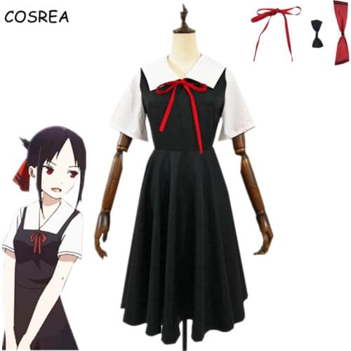 Anime Kaguya-sama: Love is War Shinomiya Kaguya Cosplay Costumes Fujiwara Chika Role Play Dress Uniform Set Wigs Synthetic Hair