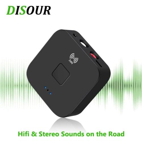DISOUR RCA NFC 5.0 Bluetooth Audio Receiver 3.5mm Aux Jack Stereo HIFI Music Wireless Adapter For Car Speaker Headphone Dongle