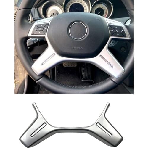 Car Silver ABS Steering Wheel Frame Trim Cover Sticker for Mercedes Benz C E GLK CLS M Class W204 W212