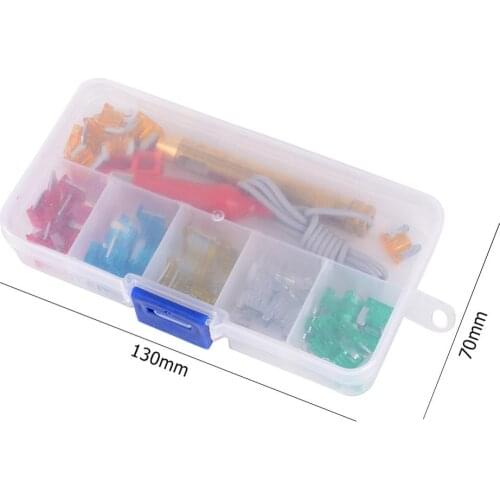 MINI Car Fuses 5A, 10A, 15A, 20A, 25A, 30A 60pcs Car Micro Fuse Assortment Auto Blade Fuses with Test Pen + Clip + Storage Box