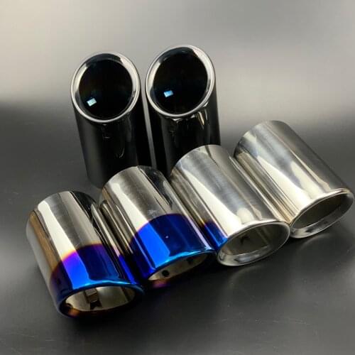 Car Exhaust Tip Muffler Pipe Cover For Audi A4 B8 A3 A1 A6 Q5 A5 Auto Accessories For Volkswagen Passat B6 B7 CC Beetle TT EOS