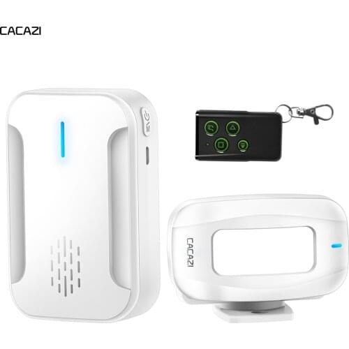 CACAZI Wireless Doorbell Welcome IR Infrared motion sensor Remote control 280M range Emergency Alarm Home Shop Door Bell Chime