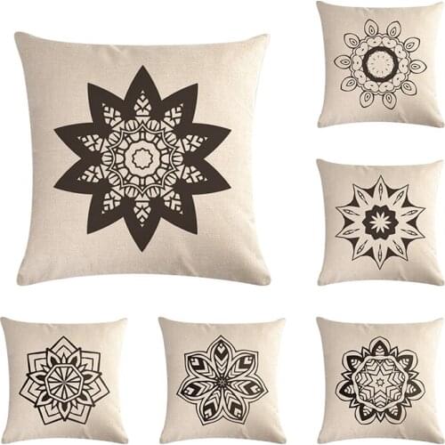 Mandala pattern Cushion Cover Flower Pattern Cotton Linen Pillowcase Indian Bohemian Pillow Covers Home Decor ZY619
