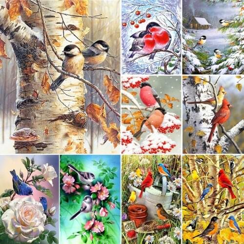 5D DIY Diamond Painting Animal Bird Full Square/Round Rhinestone Picture Sparrow Diamond Embroidery Mosaic Home Decoration Gift
