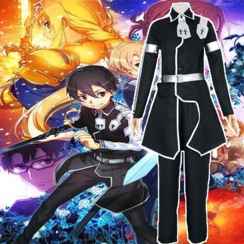 Anime Sword Art Online: Alicization Cosplay Costumes Kazuto Kirigaya Cosplay Uniform Costume Halloween Carnival Party Kirito Cos