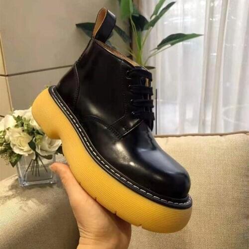 Luxury brand designer big head leather shoes men and women platform leather shoes mens thick-soled fashion casual fashion women