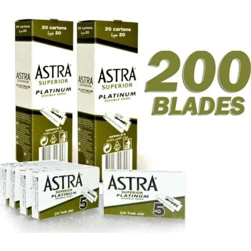 200 pcs Original Astra Superior Platinum Double Edge Shaving Razor Blades