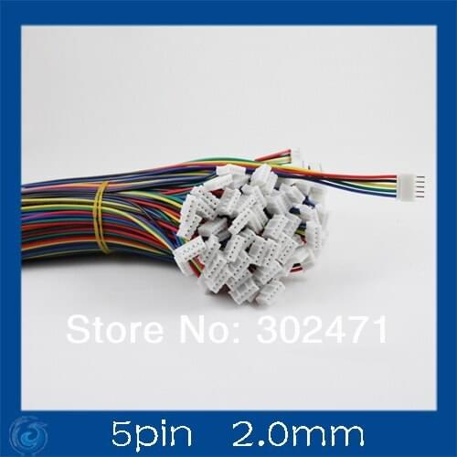Mini. Micro JST 2.0mm T-1 5-Pin Connector w/.Wire x 10 sets.5pin (2.0mm).5pin 2.0mm