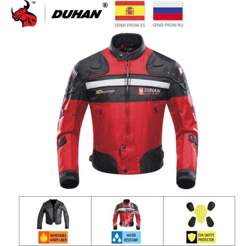 DUHAN Men Motorcycle Jacket Motocross Jacket Moto Windproof Cold-proof Clothing Motorbike Chaqueta Protector for Winter Autumn