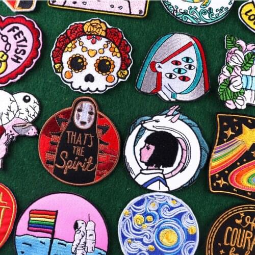 Alien Patches DIY Iron On Patches On Clothes Embroidered Patch For Clothing Anime Japan Custom Patch On Jeans Applique Badges