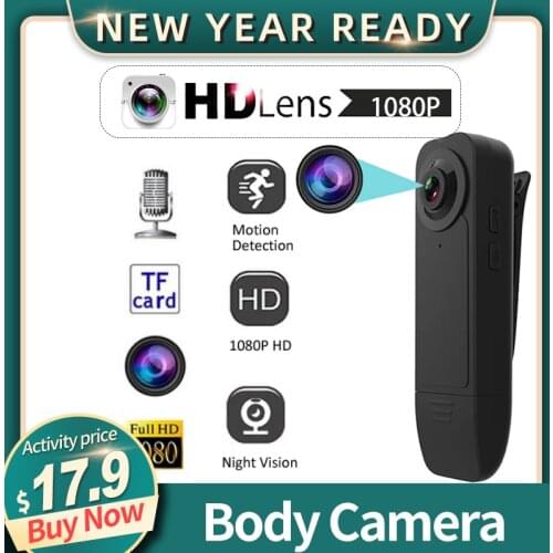 New Wearable HD 1080P Min Camera Video Recorder with Night Vision Motion Detection Small Security Cam for Home Outside Camcorde