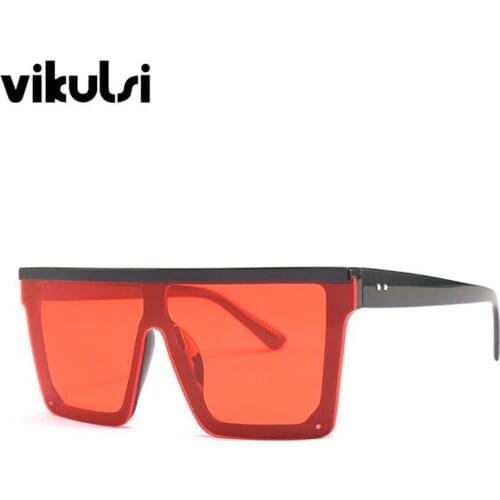 2019 New Fashion Flat Top Sunglasses Vintage Retro Women Brand Designe Italy Square Sun Glasses Female Men Siamese Shades UV400