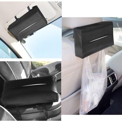 Simple Black Automobiles Paper Boxes Car Armrest Box Sun Visor Tissue Organizer Case for Auto Detailing Storage Supplies