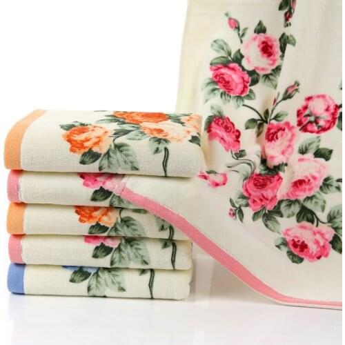 Drop Shipping New Flower Printed Cotton Towel Set Bathroom Hand Face Towels High Quality Beach Bath Terry Towels 3pcs/set
