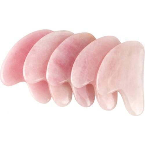 Pink Crystal Massager Acupuncture Massage Pink Quartz Beauty Guasha Board Acupuncture Pink Crystal Massage