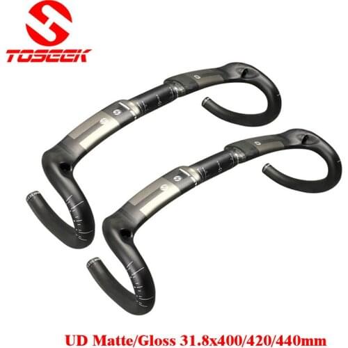 TOSEEK Full Carbon Fiber Road Bike handlebar bent bar drop handlebar31.8mm*400/420/440mm UD matte bicycle Parts