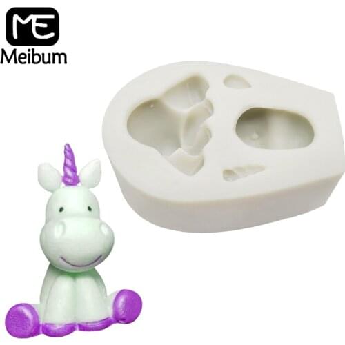 Meibum Unicorn Shape Silicone Fondant Cake Mold Baking Accessories DIY Birthday Party Sugar Craft Dessert Decorating Mould