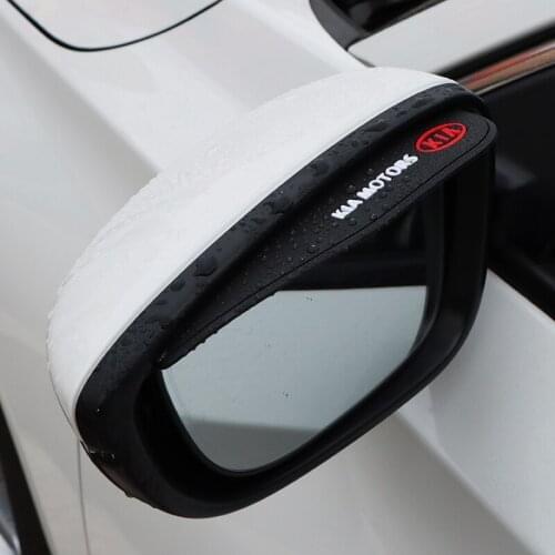 2pcs Silicone Gel Car Rearview Mirror Rain Blades Anti Rain Visor For KIA Cerato Sportage R K2 K3 K5 RIO 3 4 sorento Car styling