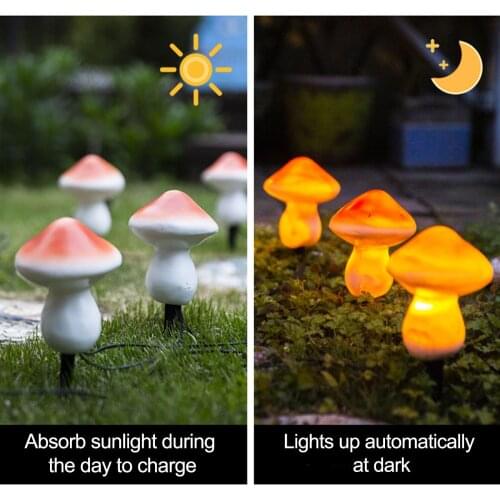 LED Mushroom Lamp Solar Light Waterproof Smart Sensor 1.2V 200MAH Courtyard Lawn Garden Lights