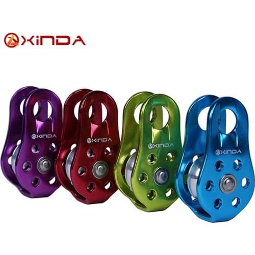 Hiking Climbing Rope Pulley Single Fixed Pulley Mountaineering Rope Outdoor Travel Kits Climbing Rappelling Survival Equipment