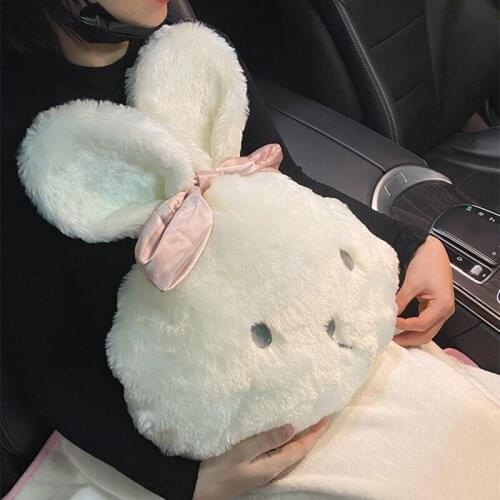 High Quality Plush Material Cartoon Rabbit Head Multifunctional Air conditioning Lumbar Pillow Quilt