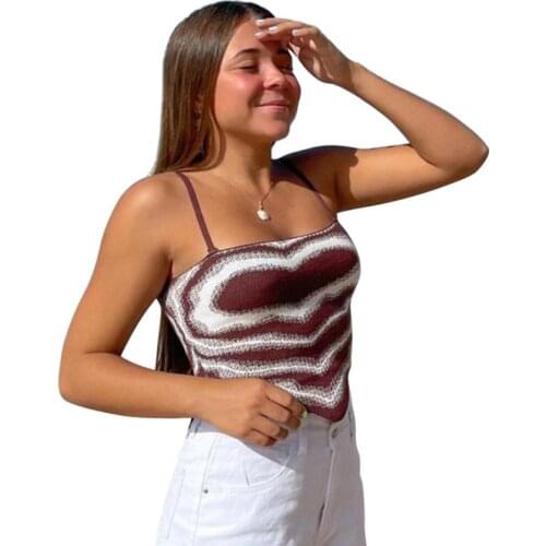 Female Camisole Heart Patterns Sleeveless Spaghetti Strap Tops Summer Vest for Women S M L