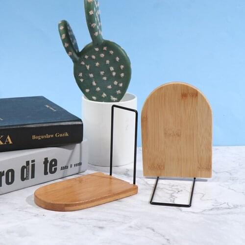 1Pcs Wooden Desktop Organizer Office Home Bookends Stand Holder Shelf Bookrack