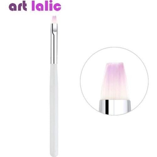 1PC Nail Art Brush Gradient Purple Color Painting Drawing Carving Pen UV Gel Flat Nail Brush Manicure Tool