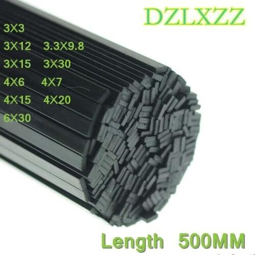 10PCS Carbon Fiber Spuare Strip 3X3 3.3X9.8 3X12 3X15 3X25 3X30 4X6 4X7 4X15 4X20 6X30MM for RC Airpalne Model Length 500mm