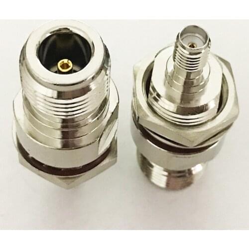 2pcs Waterproof N Female Jack O-ring Nut Bulkhead to SMA Female Jack RF Adapter Coaxial Coax Cable Connector