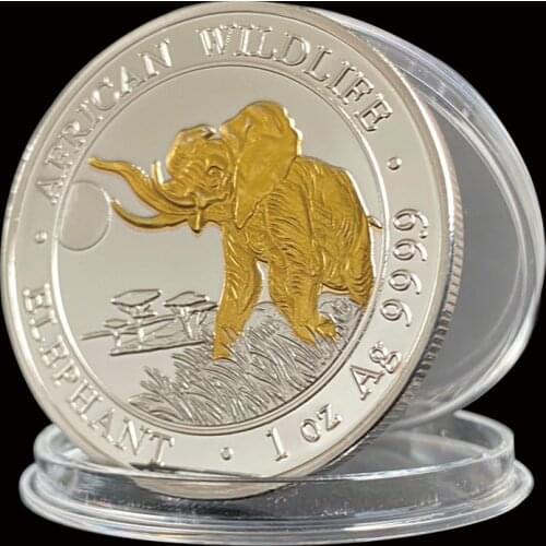 2016 Somali Republic 1OZ Elephant Silver Coin Protect African Wildlife Commemorative