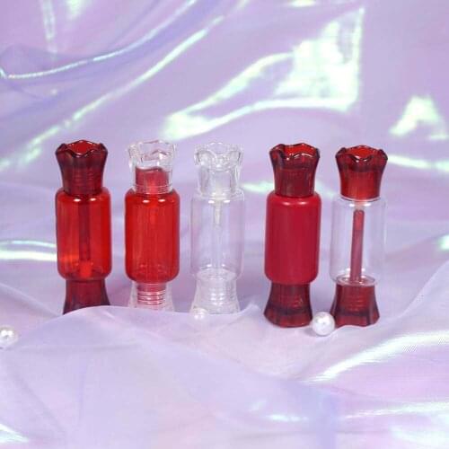 8ml candy shape lipgloss tube plastic red and clear package container 30pcs