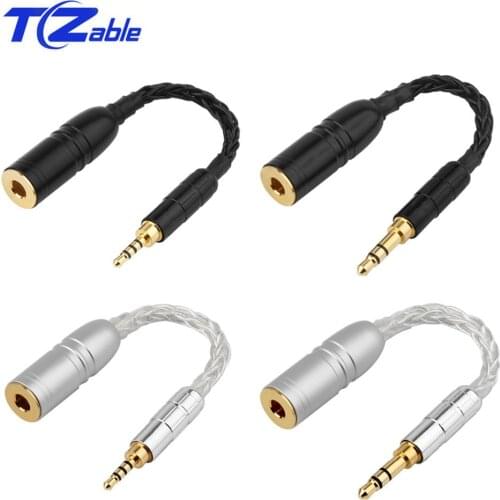 AUX Headphone Adapter 3.5mm Male To 4.4mm Female Conversion Audio Cable AUX Line Audio Jack Headphone Extended Braided Wire