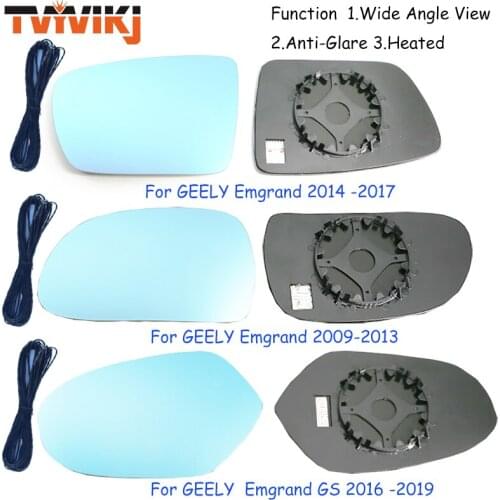 TVYVIKJ Side Rearview Mirror Blue Glass Lens For GEELY Emgrand 2009-2019 Wide Angle View anti glare door mirror wing