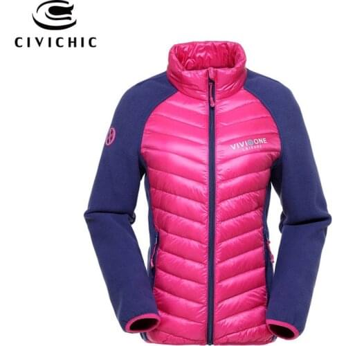 CIVICHIC Brand New Trendy Woman Outer Down Jacket S-XXXL Autumn Winter Warm Coat Fleece Sleeve Velvet Eiderdown Outer Wear DC539
