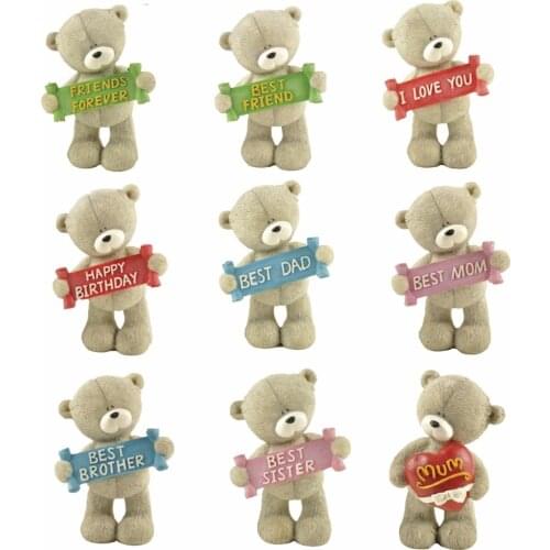 ENNAS Decoration Resin Gifts Cartoon Kawaii Teddy Bear Figurine Cute Statues Mothers Day Gifts