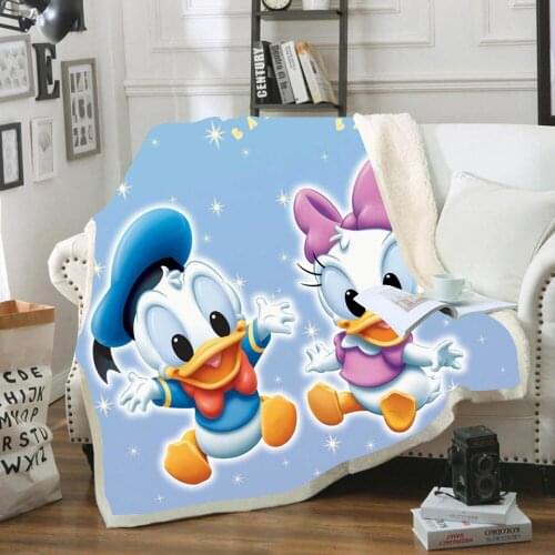 Disney Donald Duck Daisy Love Road Cartoon Lovely Series Design Comfortable Soft Blanket Warm Thick Sofa Bedding Sherpa Blanket