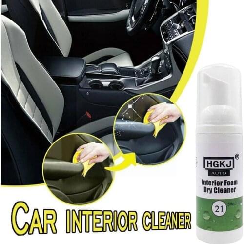 HGKJ-21-50ML Car Interior Leather Cleaning Foam Dry Car Cleaning Cleaner Leather Care Automobile Interior Agent Supplies E1B7