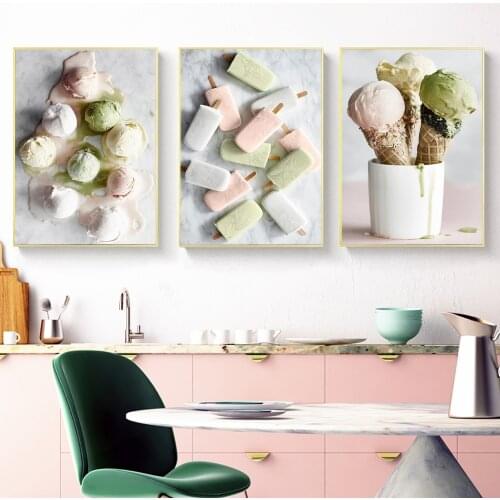 Nordic Delicious Ice Cream Canvas Painting Posters And Prints Modern Wall Art Pictures For Kitchen Baking Coffee Shop Home Decor