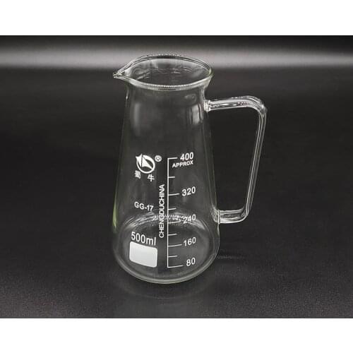 Conical Beaker with glass handle,Capacity 125ml/250ml/500ml,Beaker in triangle form