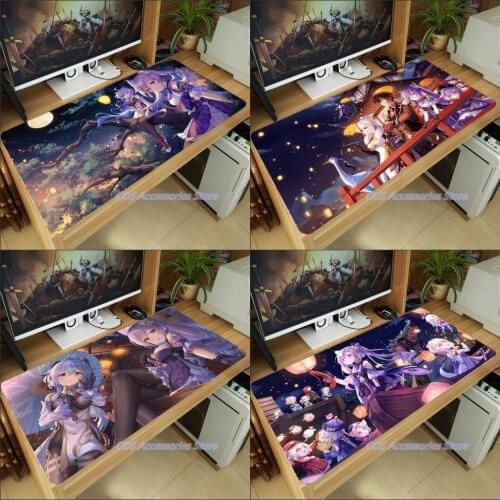 Anime Genshin Impact Keqing Sexy Mouse Pad Mice Mat Large Thicken PC Laptop Keyboard Table Pad Gaming Play Mat Otaku Xmas Gifts
