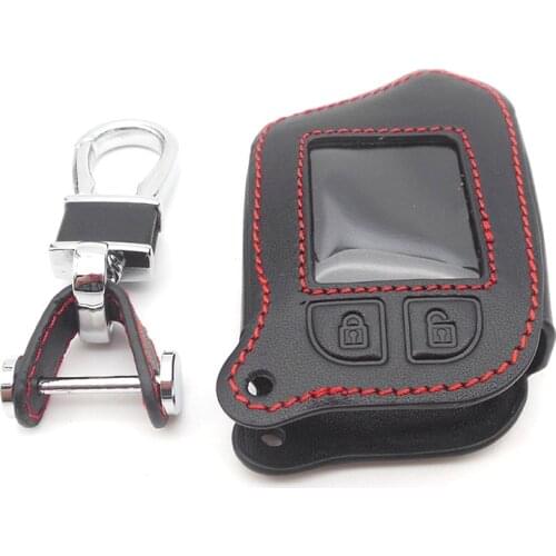 M13 M14 Leather Case For Scher-Khan Magicar 13 14 m110as AUTO-SIGNALS Car Alarm Remote Controller LCD Keychain Cover