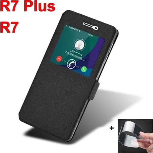Open window leather case For OPPO R7 phone cases OppoR7 Plus flip case For OPPO R7 plus cover R7Plus R 7 R7 plusm back shell